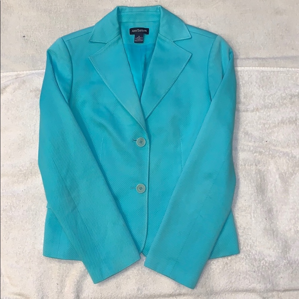 ANN TAYLOR Tiffany Blue Two Button Blazer